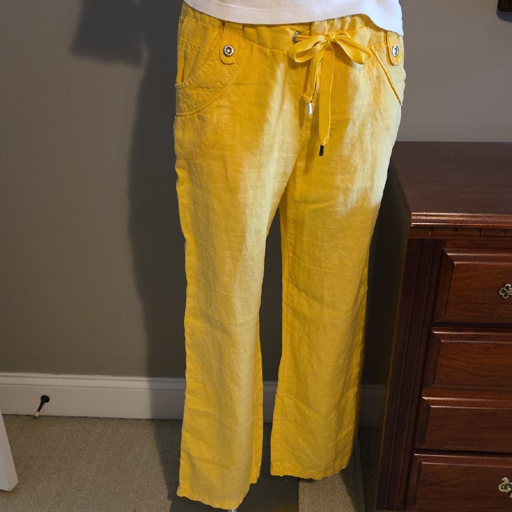 INC International Concepts Yellow Linen Pants